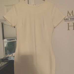Plain off-white midi dress